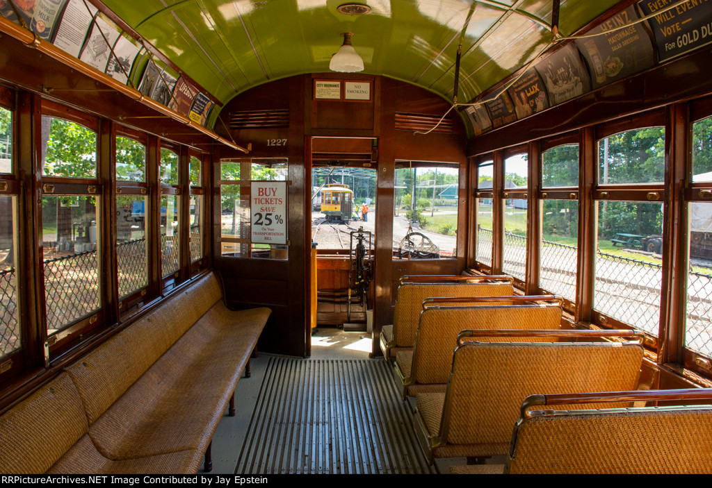 Looking towards the front of Cleveland Ry. 1227